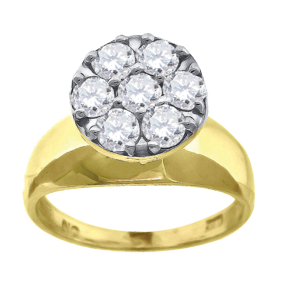 10kt Two-tone Gold Womens Round Cubic Zirconia Engagement Ring