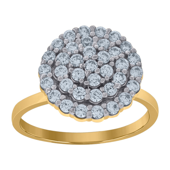 10kt Two-tone Gold Womens Round Cubic Zirconia Engagement Ring