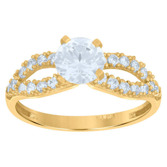 10kt Two-tone Gold Womens Cubic Zirconia Love Infinity Engagement Ring 