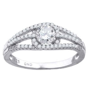 925 Sterling Silver Womens Cubic-Zirconia Fashion Engagement Ring Size 8