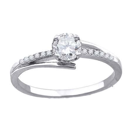925 Sterling Silver Womens Cubic-Zirconia Engagement Ring Size 8