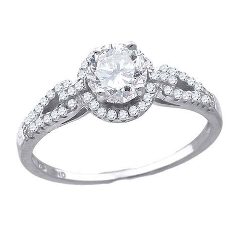 925 Sterling Silver Womens Cubic-Zirconia Fashion Engagement Ring Size 7