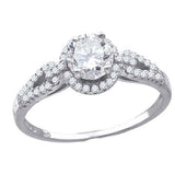 925 Sterling Silver Womens Cubic-Zirconia Fashion Engagement Ring Size 7