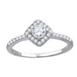 925 Sterling Silver Womens Cubic-Zirconia Square Face Fashion Ring Size 6