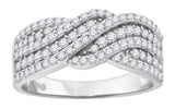 925 Sterling Silver Womens Cubic Zirconia Twisted Fashion Ring Size 6