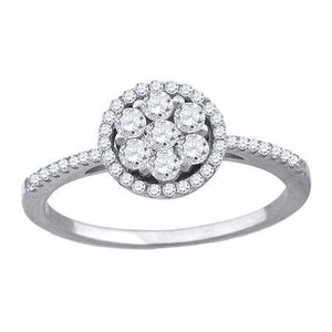 925 Sterling Silver Womens Cubic-Zirconia Floral Fashion Ring Size 6