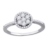 925 Sterling Silver Womens Cubic-Zirconia Floral Fashion Ring Size 9