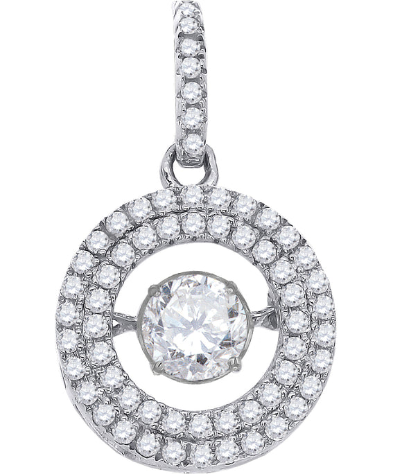 925 Sterling Silver Womens Cubic Zirconia Fashion Charm Pendant