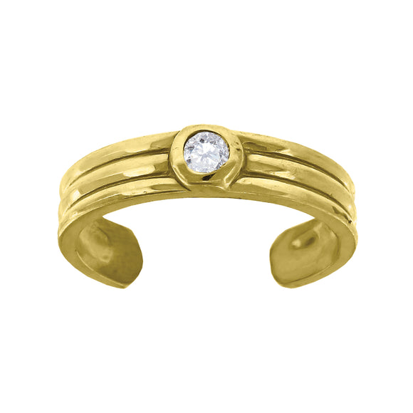 10kt Yellow Gold Womens Cubic Zirconia Toe Ring