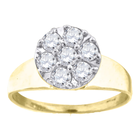10kt Two-tone Gold Womens Cubic Zirconia Round Engagement Ring