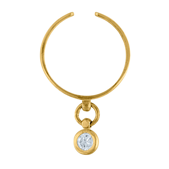 10kt Yellow Gold Womens Cubic Zirconia CZ Dangling Adjustable Toe Ring .5