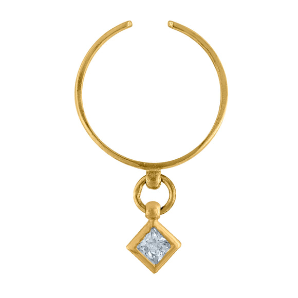 10kt Yellow Gold Womens Princess Cut Cubic Zirconia CZ Dangling Adjustable Toe Ring .5