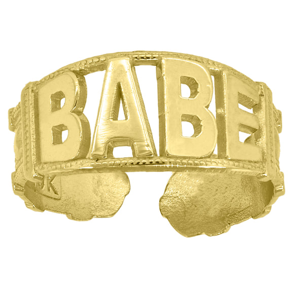 10kt Yellow Gold Polished Finish Textured Babe Toe Ring