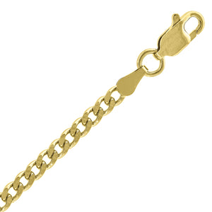 10kt Yellow Gold Unisex Solid Cuban Bracelet 2.5mm 9 Inches
