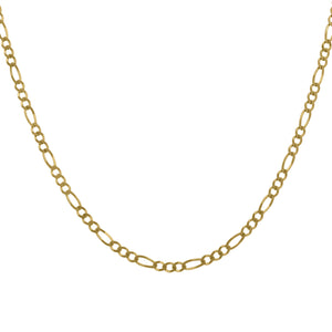 10kt Yellow Gold Mens Solid Figaro Bracelet 2.0mm 9 inches