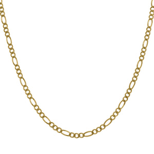 10kt Yellow Gold Mens Solid Figaro Bracelet 2.5mm 9 inches