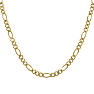 10kt Yellow Gold Mens Solid Figaro Bracelet 3.5mm 9 inches