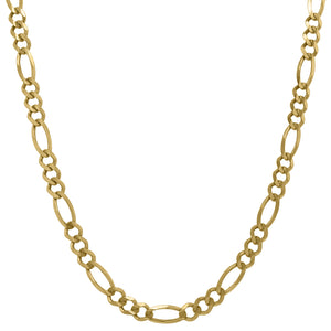 10kt Yellow Gold Mens Solid Figaro Bracelet 4.5mm 9 inches