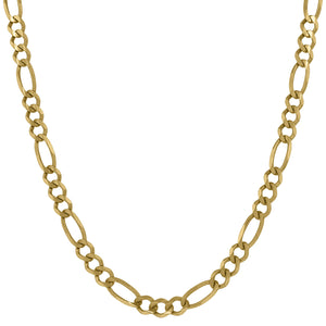 10kt Yellow Gold Mens Solid Figaro Bracelet 5.5mm 9 inches