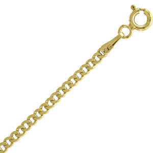 10kt Yellow Gold Unisex Hollow Cuban Bracelet 2.4mm 9 Inches