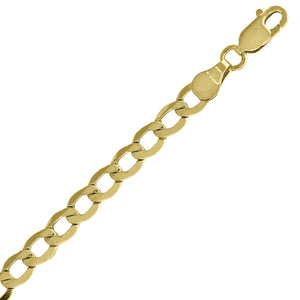 10kt Yellow Gold Mens Hollow Cuban Bracelet 6.5mm 9 Inches