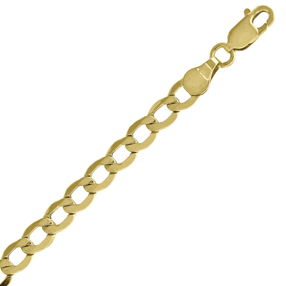 10kt Yellow Gold Mens Hollow Cuban Bracelet 6.5mm 9 Inches