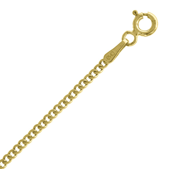 10kt Yellow Gold Unisex Hollow Cuban Chain 1.8mm 26 Inches