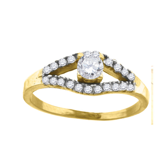 10kt Two-tone Gold Womens Cubic Zirconia Engagement Ring