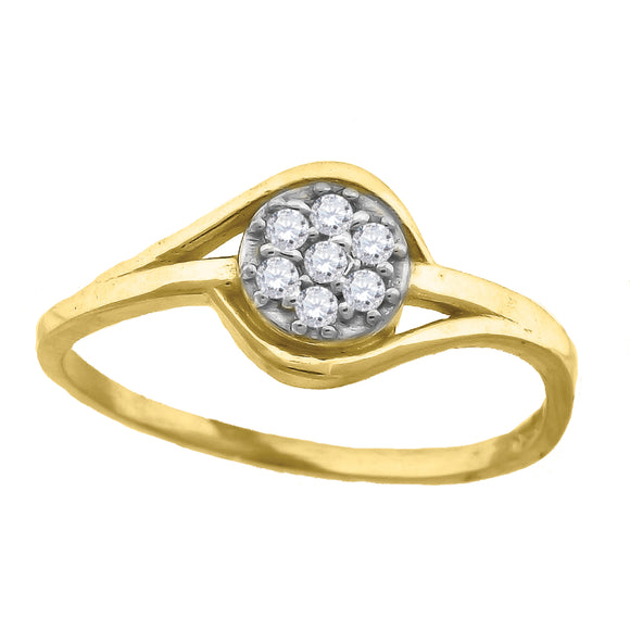 10kt Two-tone Gold Womens Cubic Zirconia Twisted Engagement Ring