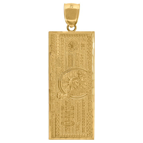 10KT Yellow Gold Mens One Million Dollar Fashion Charm Pendant