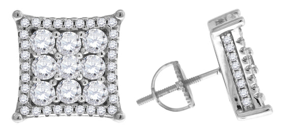 925 Sterling Silver Womens Cubic Zirconia Kite Stud Earrings