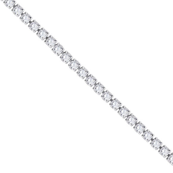925 Sterling Silver Women Cubic Zirconia Fancy Tennis Bracelet