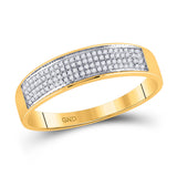 10kt Yellow Gold His Hers Round Diamond Cluster Matching Wedding Set 1/2 Cttw