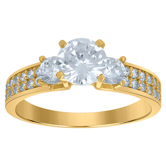 10kt Two-tone Gold Womens Cubic Zirconia Engagement Ring