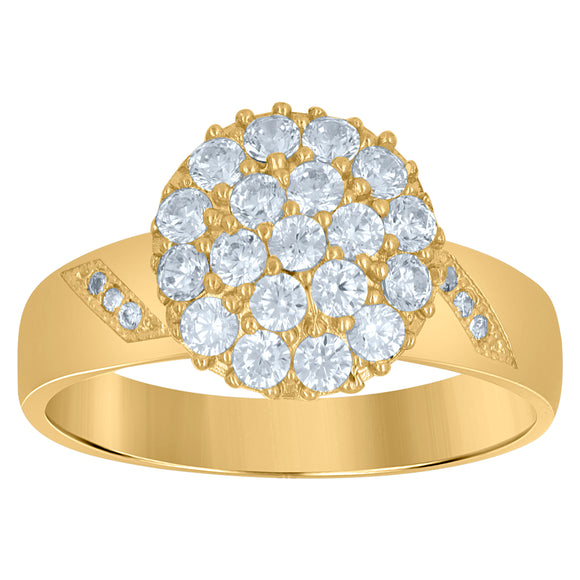 10kt Two-tone Gold Womens Cubic Zirconia Engagement Ring