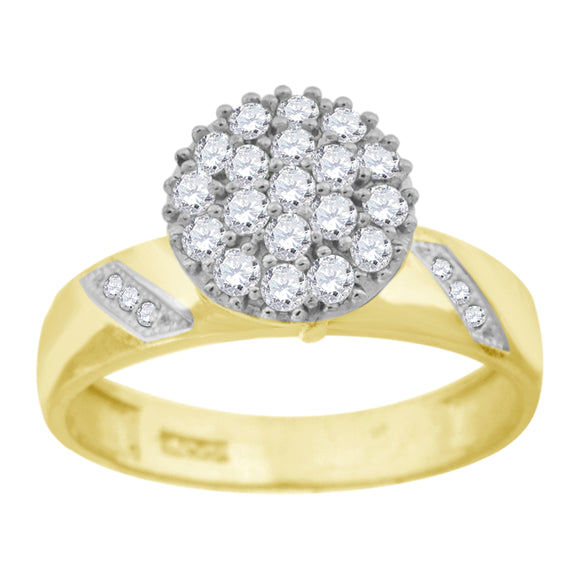 10kt Two-tone Gold Womens Cubic Zirconia Round Engagement Ring