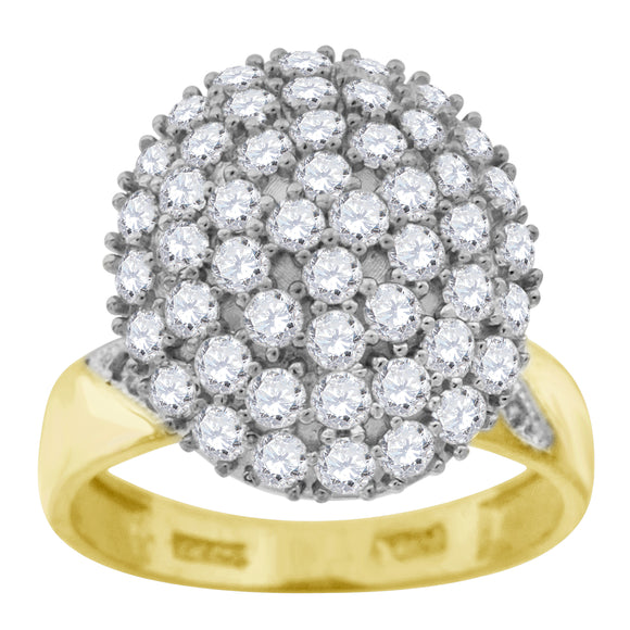 10kt Two-tone Gold Womens Cubic Zirconia Round Engagement Ring