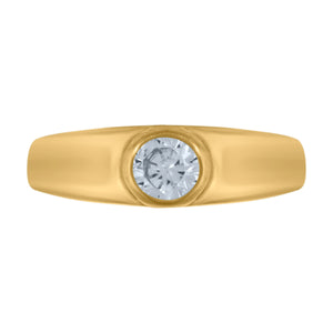10kt Yellow Gold Baby Round Cubic Zirconia Birth Stone Ring