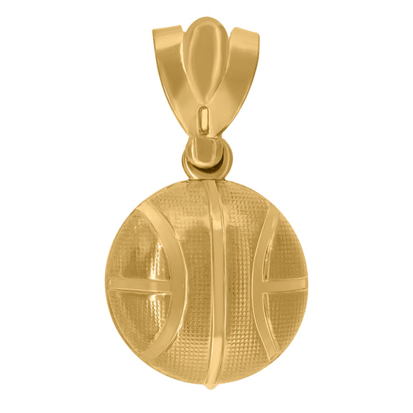 10KT Yellow Gold Mens Basketball Sports Charm Pendant