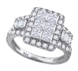 925 Sterling Silver Womens Cubic Zirconia Rectangle Engagement Ring Size 6