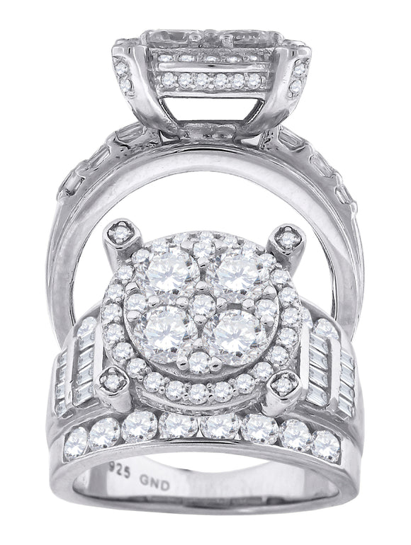925 Sterling Silver Womens Baguette Cubic Zirconia Engagement Ring Size 6