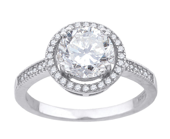 925 Sterling Silver Womens Cubic Zirconia Engagement Ring Size 6