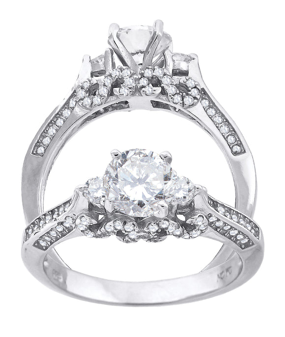 925 Sterling Silver Womens Cubic Zirconia Engagement Ring Size 6