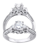925 Sterling Silver Womens Cubic Zirconia Engagement Ring Size 6