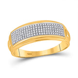 10kt Yellow Gold His Hers Round Diamond Cluster Matching Wedding Set 3/4 Cttw