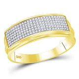 10kt Yellow Gold His Hers Round Diamond Square Matching Wedding Set 3/4 Cttw