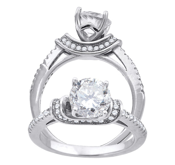 925 Sterling Silver Womens Cubic Zirconia Engagement Ring Size 6