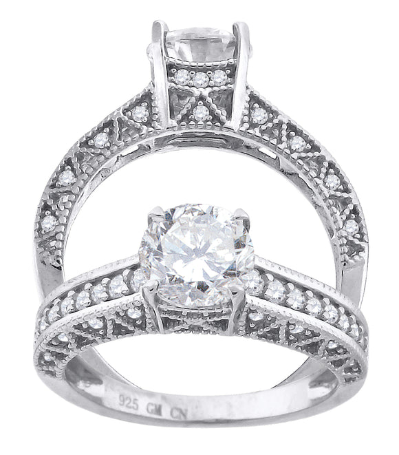 925 Sterling Silver Womens Cubic Zirconia Fashion Engagement Ring Size 7