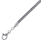 10kt White Gold Unisex Hollow Franco Chain 3mm 30 Inches