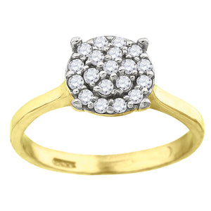 10kt Two-tone Gold Womens Round Cubic Zirconia Engagement Ring 
